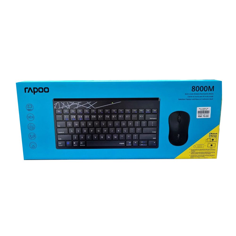 موس و کیبورد بی سیم Rapoo مدل 8000M موس و کیبورد بی سیم Rapoo مدل 8000M