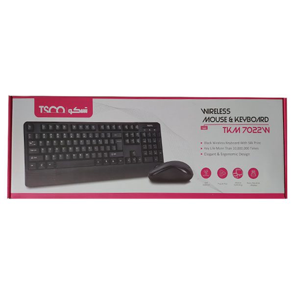 موس و کیبورد بی سیم تسکو مدل TSCO TKM-7022W موس و کیبورد بی سیم تسکو مدل TSCO TKM-7022W