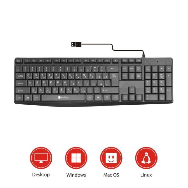 کیبورد سیم دار ProOne مدل PKC25