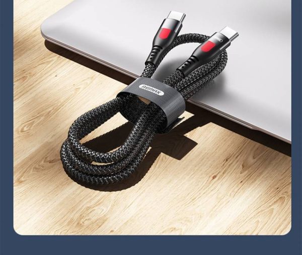 کابل تبدیل Type-C به Type-Cریمکس مدل RC-195 PD 65W طول 1 متر