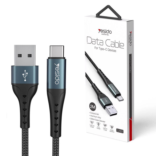 کابل تبدیل USB به Type-C یسیدو مدل CA63 3A طول 2 متر