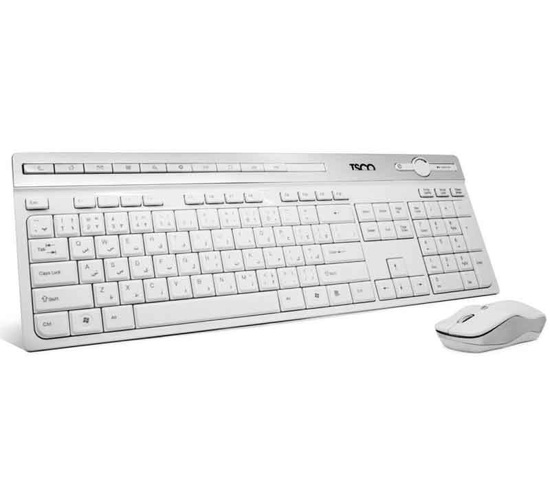 کیبورد و ماوس بی سیم تسکو مدل TKM7106W سفید