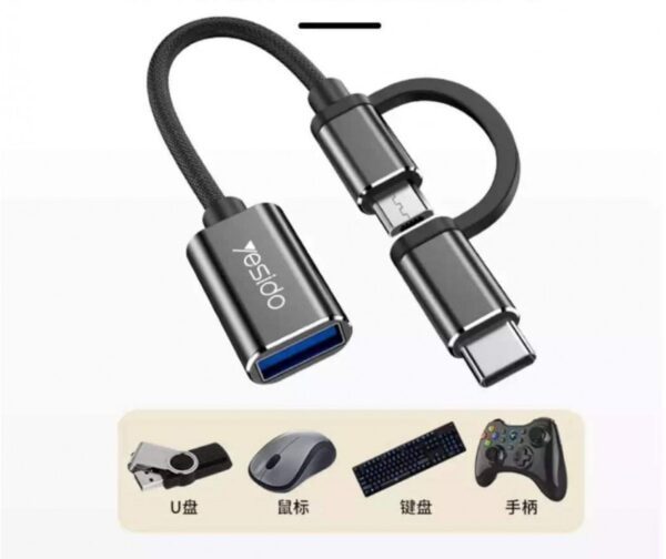 مبدل OTG microUSB/ USB-C به USB 3.0 یسیدو مدل GS02 1 مبدل OTG microUSB/ USB-C به USB 3.0 یسیدو مدل GS02