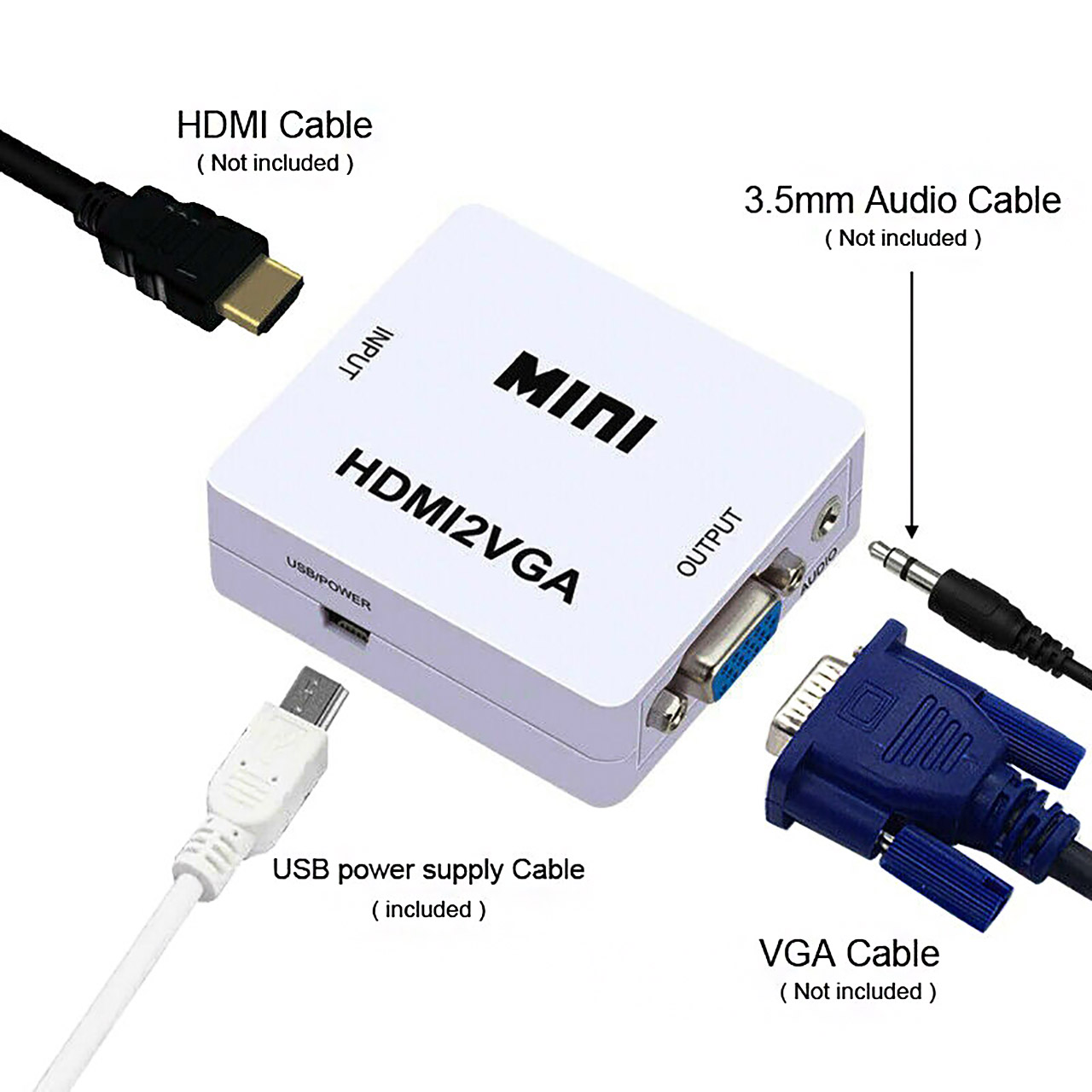 تبدیل HDMI به VGA مدل MINI 1 تبدیل HDMI به VGA مدل MINI