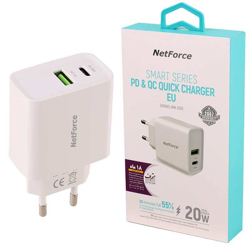 شارژر دیواری نت فورس مدل NW-220 PD 20W