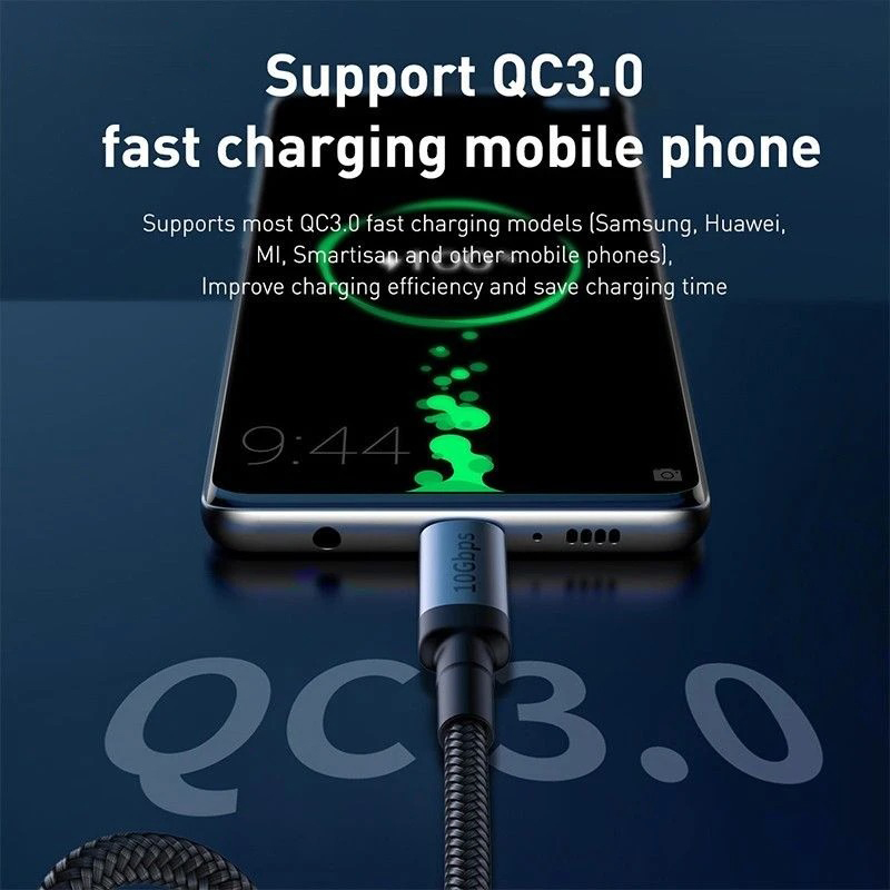 کابل تبدیل usb type-c باسئوس مدل Cafule PD3.1 یک متری