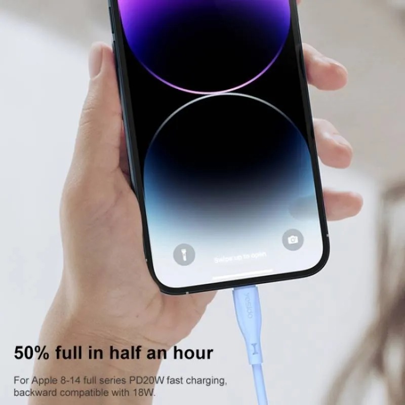 کابل تبدیل Type-C به Lightining یسیدو مدل CA151 طول 1 متر 1 کابل تبدیل Type-C به Lightining یسیدو مدل CA151 طول 1 متر