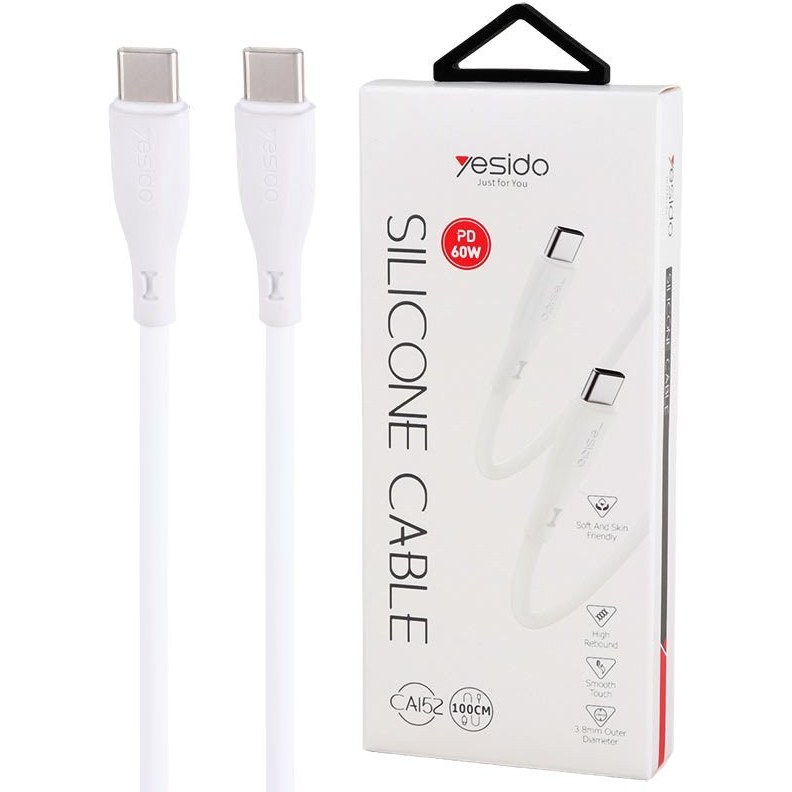 کابل تبدیل Type-C PD 60W به Type-C یسیدو مدل CA152 طول 1 متر کابل تبدیل Type-C PD 60W به Type-C یسیدو مدل CA152 طول 1 متر